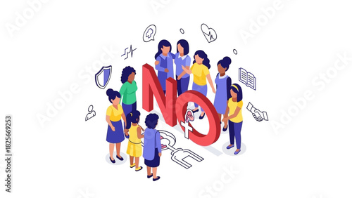 Empowered Women Unite Rejecting Societal Norms with Solidarity and Strength