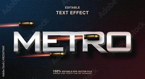 metro silver text
