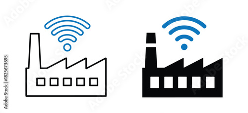 Industrial IOT Automation Concpet, Smart Factories Vector iiot Icon design.