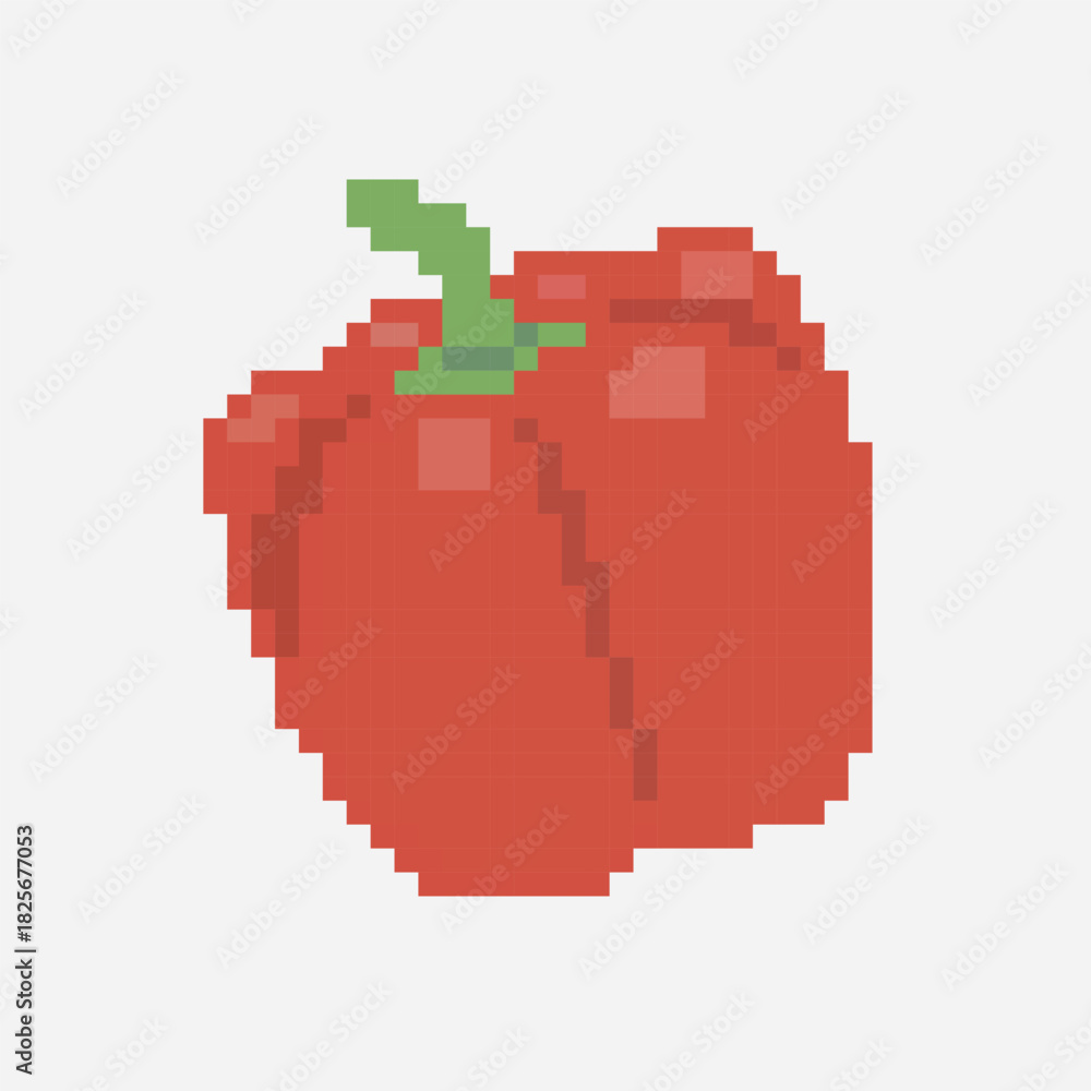 Fototapeta premium paprika pixel art, vector illustration on isolated background.