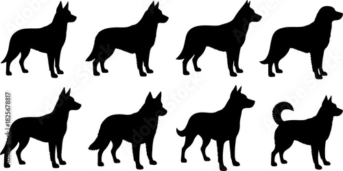 Running & Playing Dog Silhouette Set – Vector Pet Illustrations