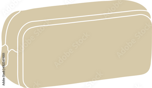 Beige zippered pouch case