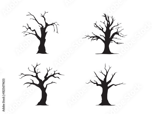 Stunning dead tree silhouette design with bold artistic style