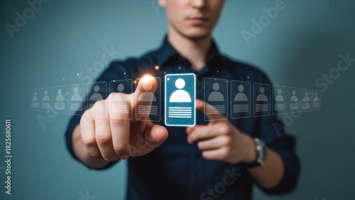 Wallpaper Mural Professional selects ideal candidate profile from a digital list interface Torontodigital.ca