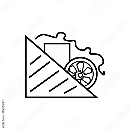 A single sandwich icon. Vector, black and white illustration. Side view. Suitable for mobile apps, websites, and advertising.