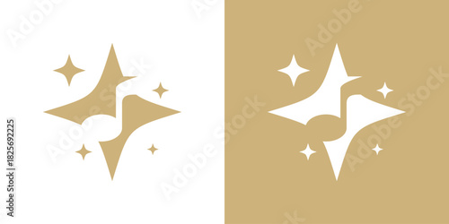 A modern dual-meaning logo combining a star with a music note, symbolizing creativity, musical talent, and standout artistic expression.