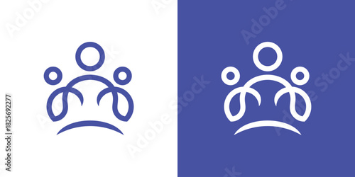 A clean dual-meaning logo combining multiple human figures with connected lines, symbolizing teamwork, unity, and smooth collaborative workflow.