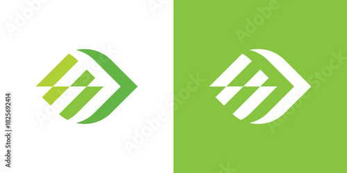 A modern dual-meaning logo combining an energy symbol with a leaf, representing sustainable power, eco-friendly solutions, and clean green innovation.