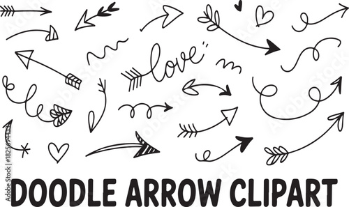 Hand Drawn Doodle Arrow Clipart Collection