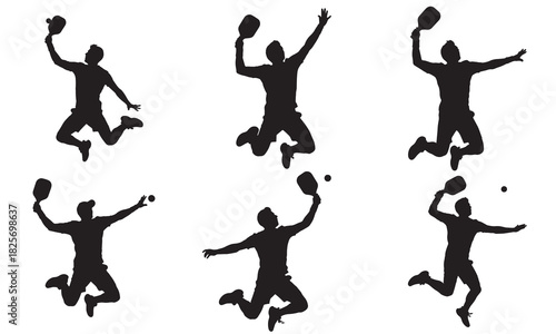 Dynamic silhouette of a baseball player jumping to catch a ball