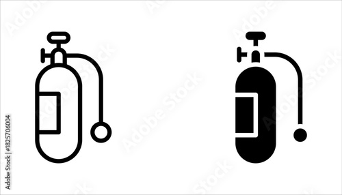 Scuba tank icon set, scuba diving oxygen cylinder tank icon vector illustration on white background