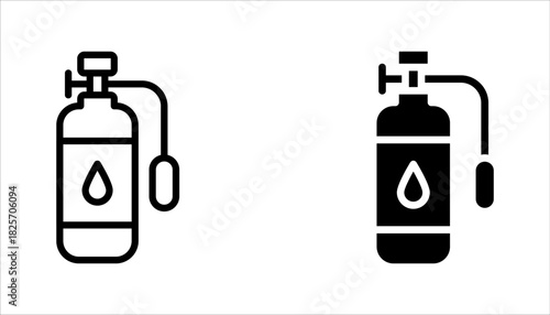 Scuba tank icon set, scuba diving oxygen cylinder tank icon vector illustration on white background