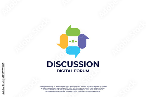 Creative discussion logo design template