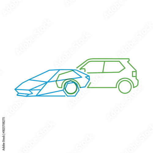 Abstract geometric car illustration, symbolizing innovation and the future of automotive design