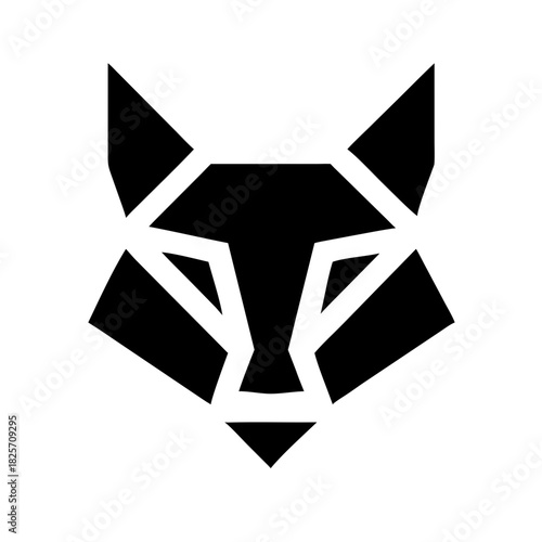 Geometric fox head logo icon