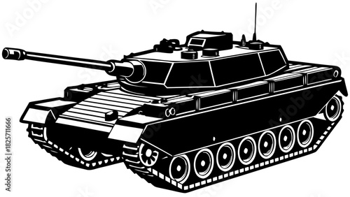 Military Tank Armored Vehicle Silhouette Vector