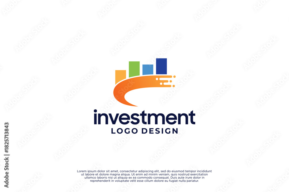 Obraz premium Investment business logo design. Marketing, sales, graph logo design template