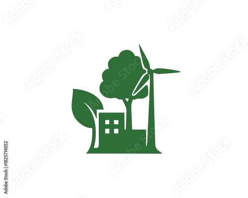 Green Expo icon vector design illustration.