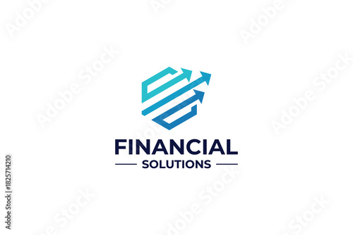 Finance solution logo design. Grow Business logo template