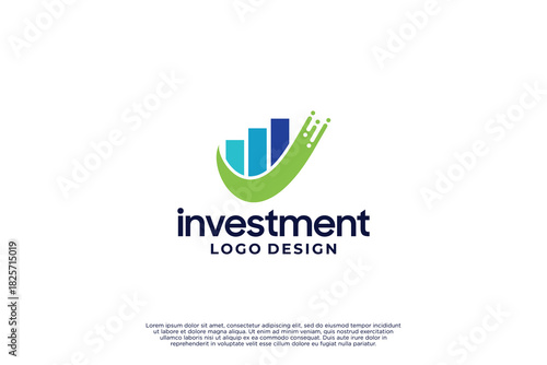 Investment business logo design. Marketing, sales, graph logo design template