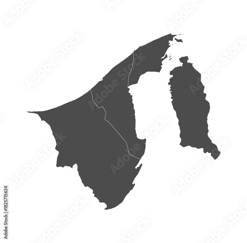 Brunei map hgih quality vector illustration