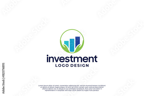 Creative grow marketing, invest business logo design