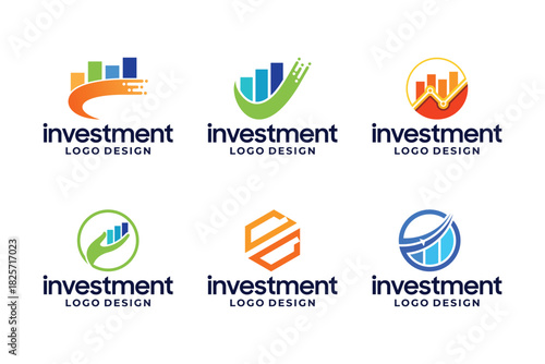 Set of investment, business, marketing logo design