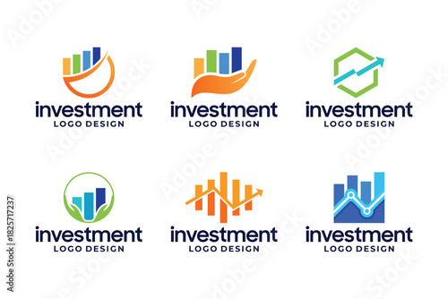 Set of investment, business, marketing logo design