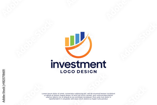 Investment business, marketing stats logo template