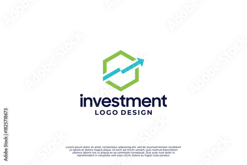 Creative grow marketing, invest business logo design