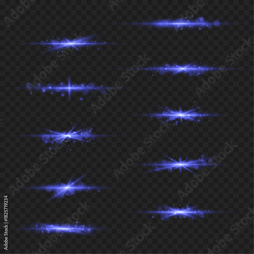 A bright blue neon streak glows with icy brilliance. Its elongated trail creates a smooth radiant flow of cool light. Ideal for modern tech visuals and clean glowing accents.