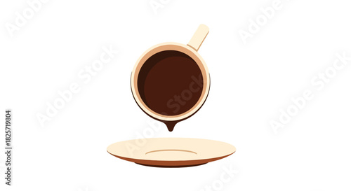 Coffee Break A Spilled Cup of Hot Chocolate or Coffee Over Saucer