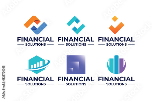 Set of finance solution logo design