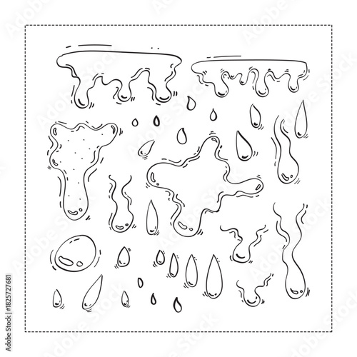 hand drawn water drop, water drop icon, doodle raindrop