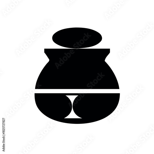 Bold candy jar silhouette artwork designed as a sweet shop themed graphic Vector illustration