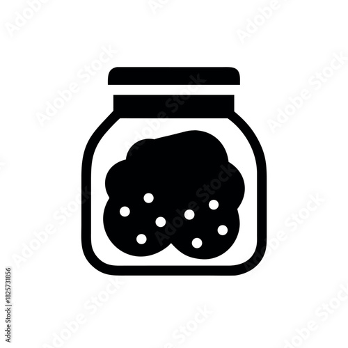 Homemade Cookie Filled Glass Jar Illustrated In Soft Flat Style For Comforting Visual Vector illustration