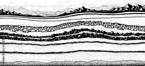 Geological Layers Depiction Illustrating Earths Stratification.