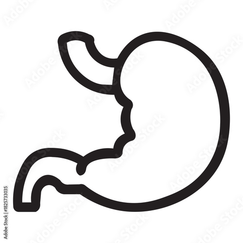 Illustration vector graphic of Human Stomach Outline Icon for Anatomy Icon Line