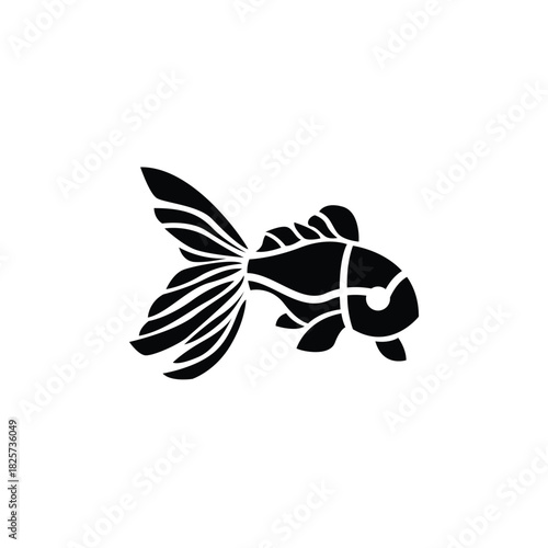 koi fish with beautiful fins logo vector
