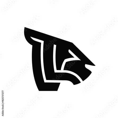 simple silhouette of tiger head from the side logo vector
