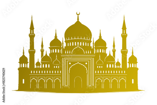 vector illustration silhouette of a mosque or islamic palace (artwork 2)