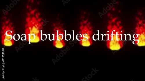 surreal and dramatic image of 'Soap bubbles drifting.