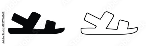 Enjoy summer vibes with these cool sandals for a relaxed beach vacation,Trendy Sneaker Shoe Icon for Fashion and Sports Graphics Essential for Representing Sneakers and Athletic Footwear