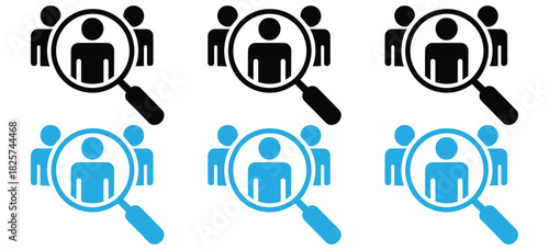Find talent with human resources recruitment and headhunting services,Hiring icon set. Search job vacancy icon. Human resources concept. Recruitment