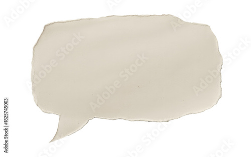 Blank ripped Paper Chat Bubble Template isolated on transparent white background 