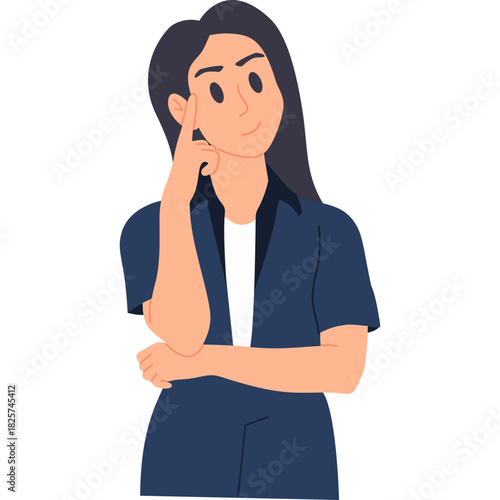 Woman with thinking expression