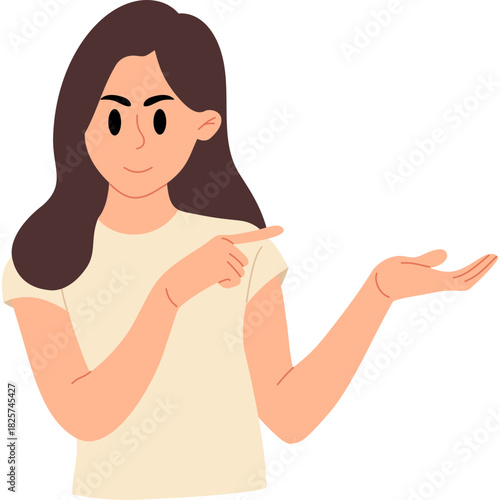 Woman Presenting with Hand Gesture