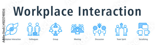 Workplace Interaction Web Banner Blue