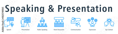 Speaking & Presentation Web Banner Blue