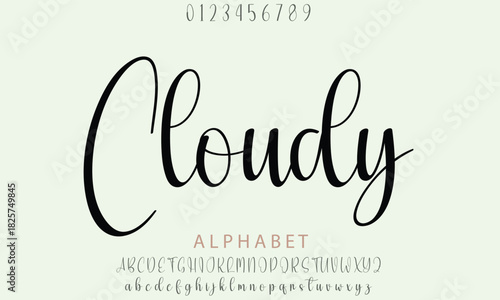 Cloudy Baby alphabet letters font for logo